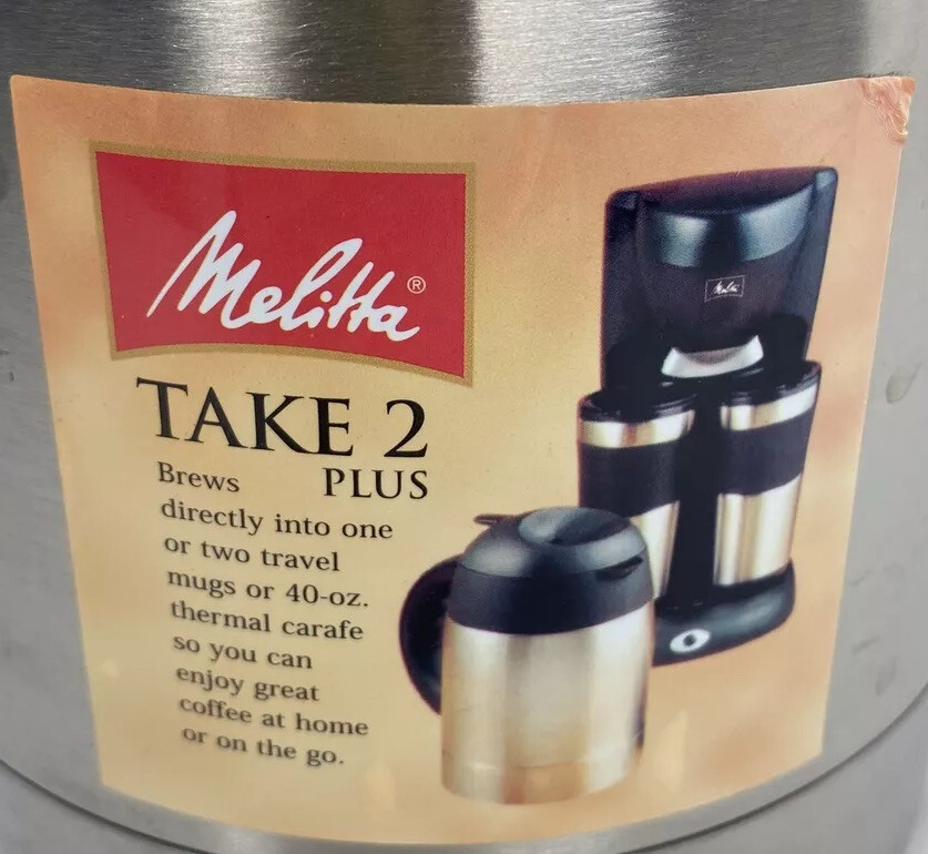 Melitta Take 2 Plus Coffee Thermal Thermos Carafe 40 oz / 5 Cups OEM