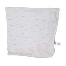 Carter's Teal Green Turtles Swaddle Receiving Lovey White Blanket 33" X 30"
