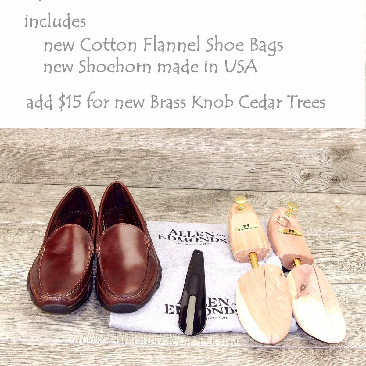 NEW * $275 Allen Edmonds BOULDER 7.5 D Brown * add $15 new 