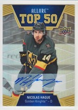 2019-20 UD ALLURE NICOLAS HAGUE RC AUTO TOP 50 ROOKIE AUTOGRAPH T50-45 Knights
