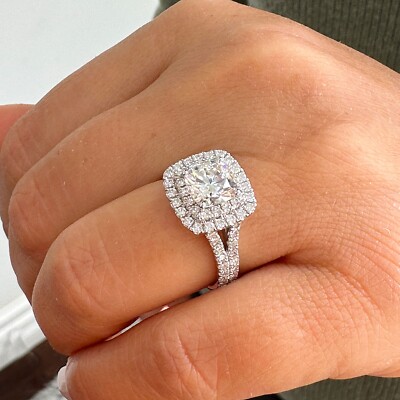 Cushion Cut Fake Diamond Rings That Look Real Uk HUGE 14K