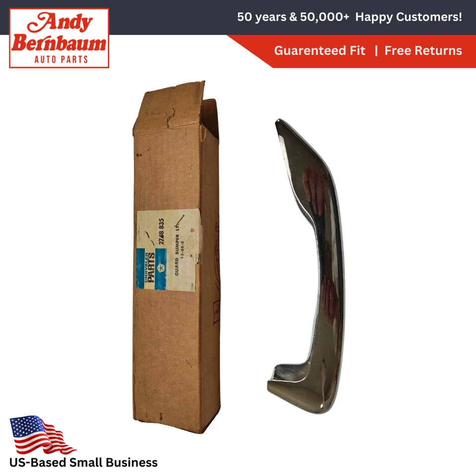 Dodge Polara Monaco 1967 protector de parachoques delantero izquierdo del lado del conductor cromado 2768835 nuevo en stock Foto 2 de 4