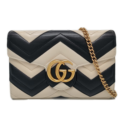 Gucci GG Marmont Mini Color Block Quilted Leather Wave Crossbody - Fair #GG80S0