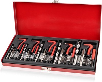Premium 131-Piece Metric Helicoil Thread Repair Kit, Comprehensive HSS Drills, I