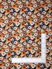 Flower Daisy Packed Fabric By The Yard Midnight Blue Queen Bee Cotton by QT