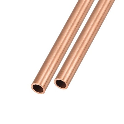 2Pcs Copper Tube (9mm OD x 1mm Wall T x 300mm L) Straight Tubing DIY Handicraft