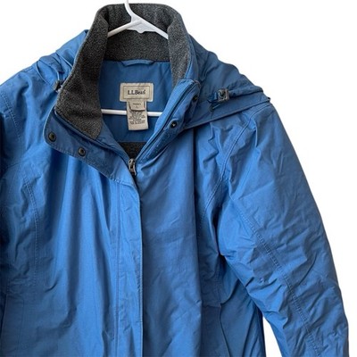 Vintage LL Bean 0 DDH6 Womens Large Petite Parka Coat Jacket Blue Winter Fleece