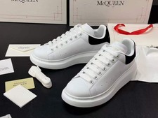 Alexander McQueen Sneakers White Leather Platform Shoes Men Women