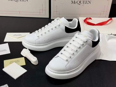 Alexander McQueen Sneakers White Leather Platform Shoes Men Women