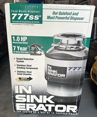 New! InSinkErator 777ss 1.0 HP Garbage Disposal Stainless Steel Auto Reverse!