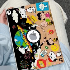 For Apple iPad Cover Tablet Protective Case Rotatable Shell Cute Snoopy Case New