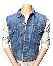 Vtge Levi's Trucker Denim Vest L Blue Jacket Jeans