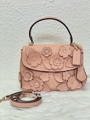 COACH CDY44 Emory Top Handle Bag with Floral Appliqué in Light