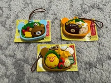 Rilakkuma Gacha Capsule Toy Strap San-X 2011 Set Of 3 Food Lunch Plate Japan USA