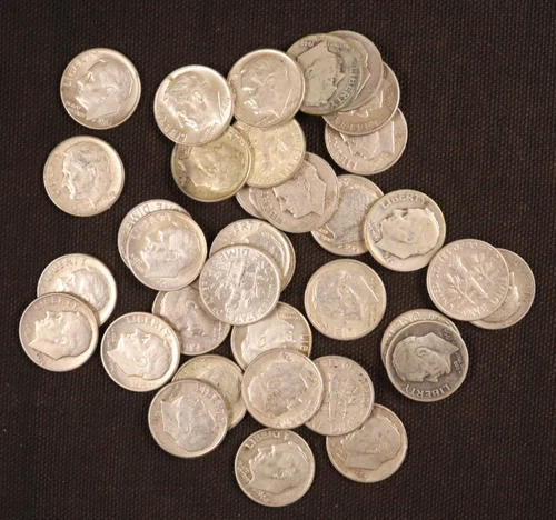 Lot of 35-Silver Roosevelt Dimes (1946-1964) Good-BU - Nice Appearances - Lot #1