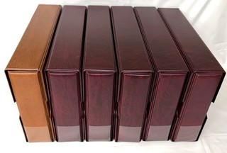 Six Empty Used Nostalgia Cigarette Card Albums Complete with Slip Cases