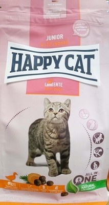 (  9,07/kg) Happy Cat Junior mit Land Ente 4.-12. Monat Kätzchenfutter 4 kg Tüte