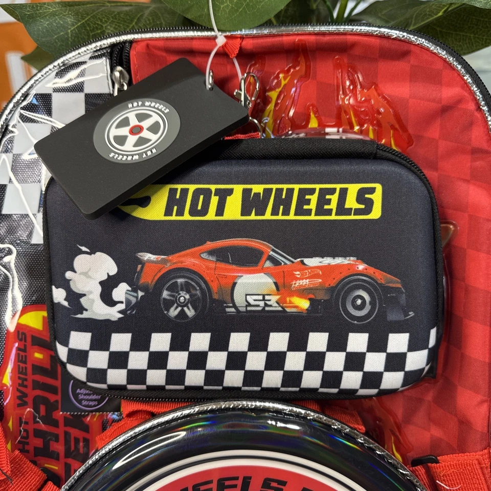 Mochila Hot Wheels masculina 4 peças lancheira conjunto 17" preta - Imagem 3 de 4