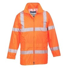 Safety Hi-Vis Rain Jackets H440 Orange Or Yellow F440 Iona Navy
