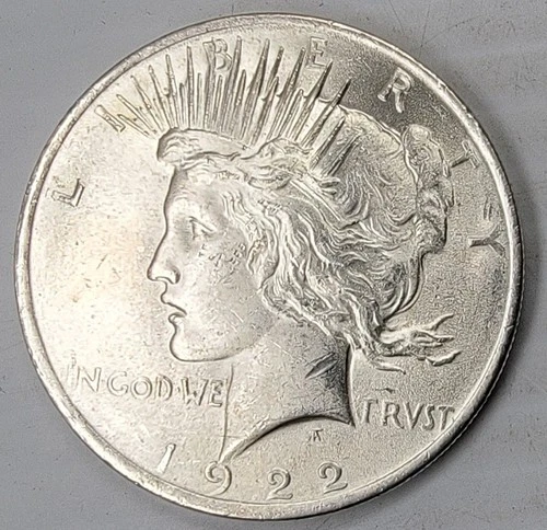 1922-P PEASE DOLLAR, EXCELLENT DETAIL, HIGH-QUALITY CONDITION GOOD HAIR