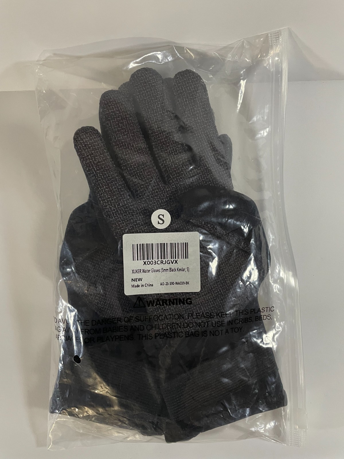 5mm Neoprene Water Gloves—Five-Finger Warm Wetsuit Gloves for Winter Use, Size S