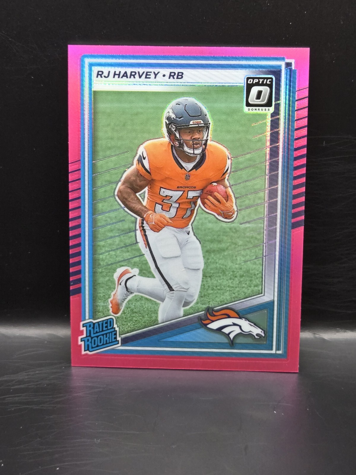 2025 Donruss #312 RJ Harvey Optic Rated Rookies Preview Pink