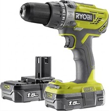 Ryobi Cordless Percussion Drill Starter ONE Plus 18V With Batteries Hyper Green