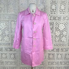 NWT Baby Pink Coach Leatherware Collared Preppy Coquette Button Up Jacket Sz XS