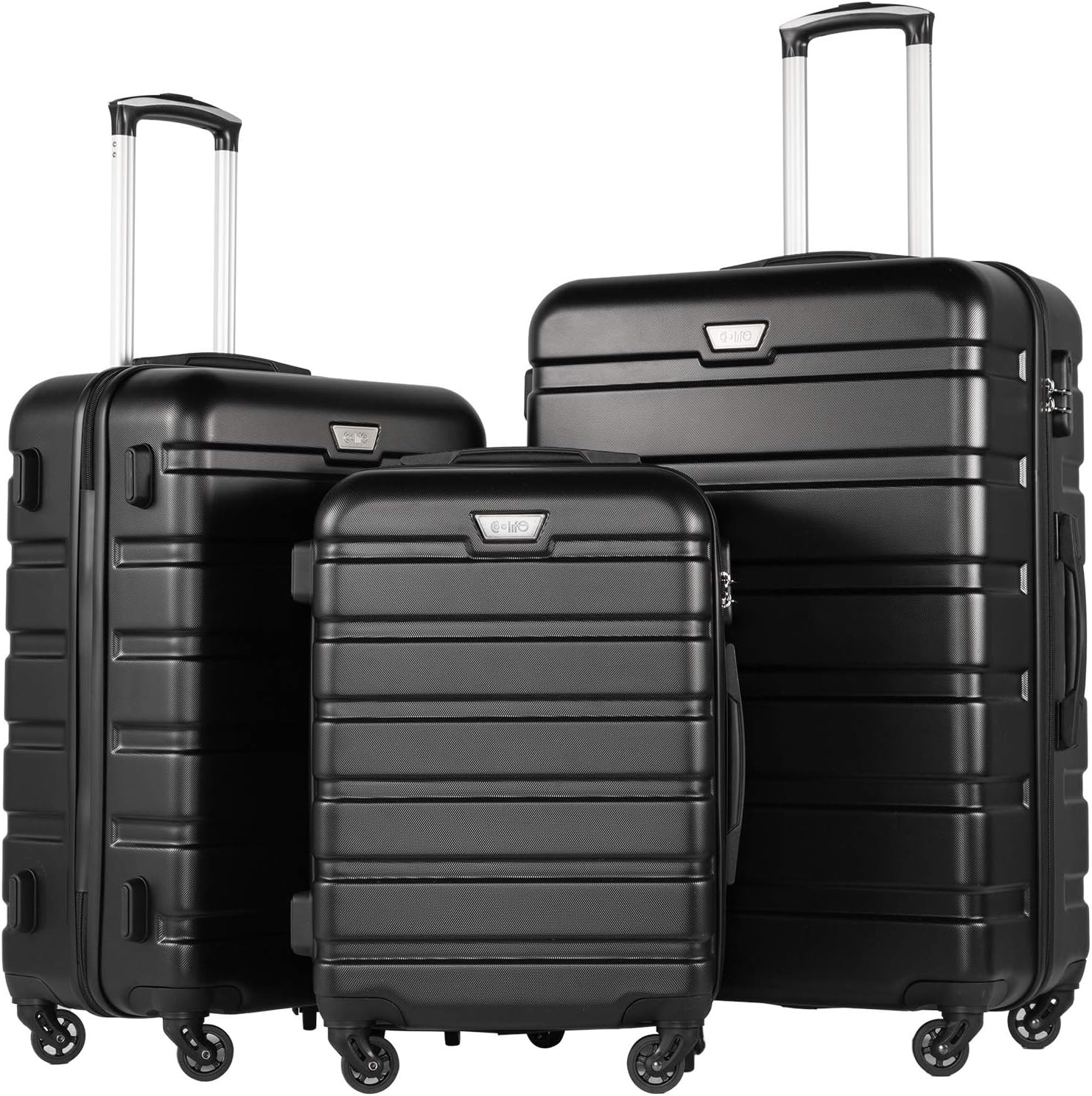 3 Piece Set Suitcase Spinner Hardshell Lightweight Tsa Lock 