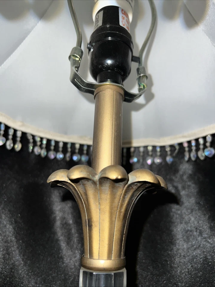 Antique French gilt ormolu bronze and Murano-style Lamp from late 19th century. - Image 4 of 4