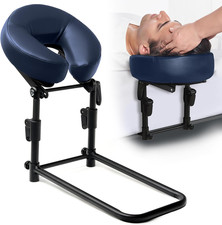 Massage Headrest for Bed with Leather Pillow, Includes Face Pillow Cradle and Cu
