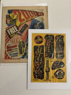 2000AD Prog #2 - 1st Judge Dredd With Biotronic Stickers Free Gift - 1977