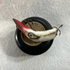 Vintage KAUTZKY LAZY IKE 3 inch WOOD Fishing Lure Red and White