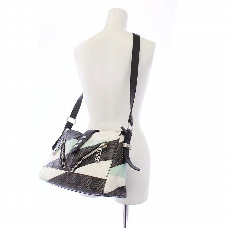 Kenzo Python Embossed Leather Shoulder Bag Crossb… - image 4