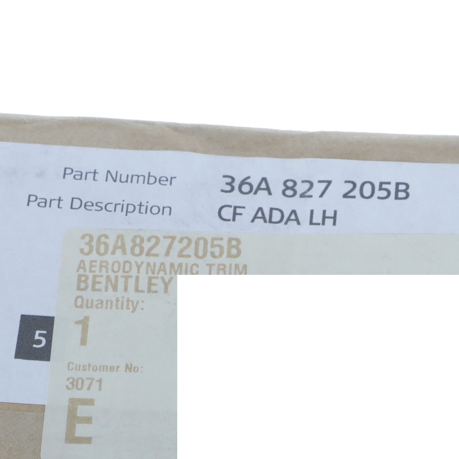 Bentley Bentayga 2015 Rear Left Tailgate trim P/N 36A827205B