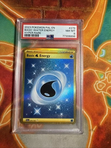 Pokemon Card - Basic Water Energy Paldea Evolved 279/193 Hyper Rare SV PSA 8