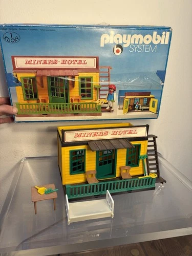 Playmobil Miners Hotel 3426 Maison Occidental Vintage Boîte Klicky Western West