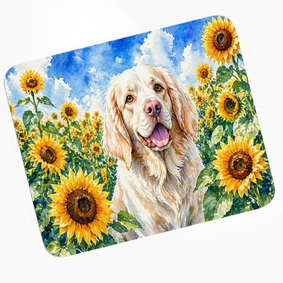 Caroline's Treasures Clumber Spaniel in Sunflowers Mouse Pad