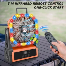 Ventilador portátil recargable, inalámbrico de 40000 mAh con batería y linterna