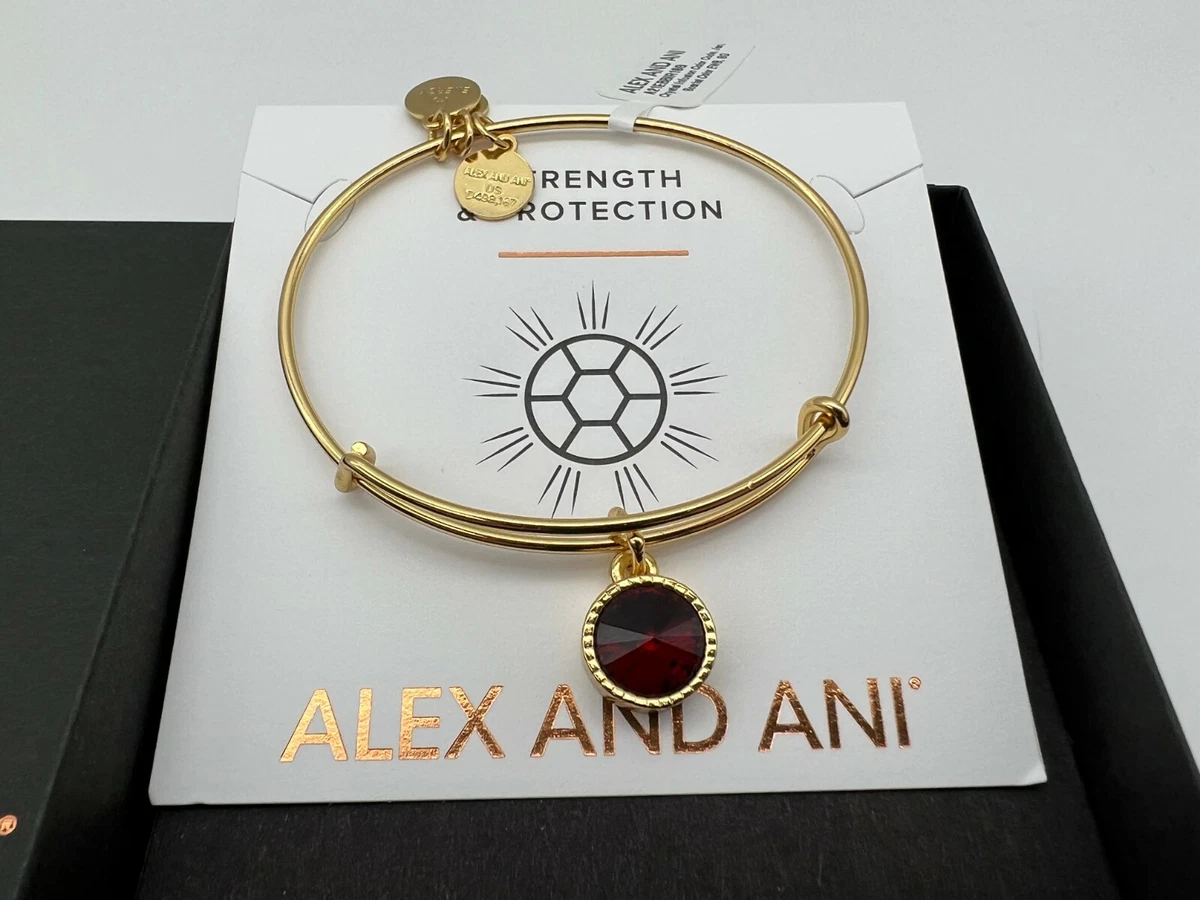NEW Alex and Ani JANUARY BIRTHSTONE CHARM BANGLE SCARLET Bracelet