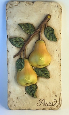 Boen Style Kitchen Tile 3D Resin ''Pears'' 5 1/4'' X 10 3/8'' Backsplash Sculpted