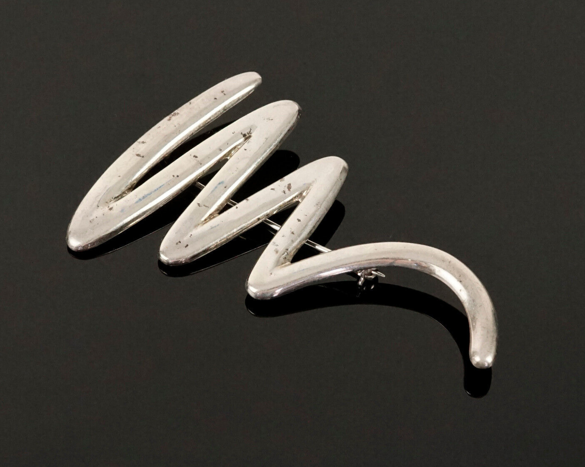 vintage mexico silver ジグザグブローチ