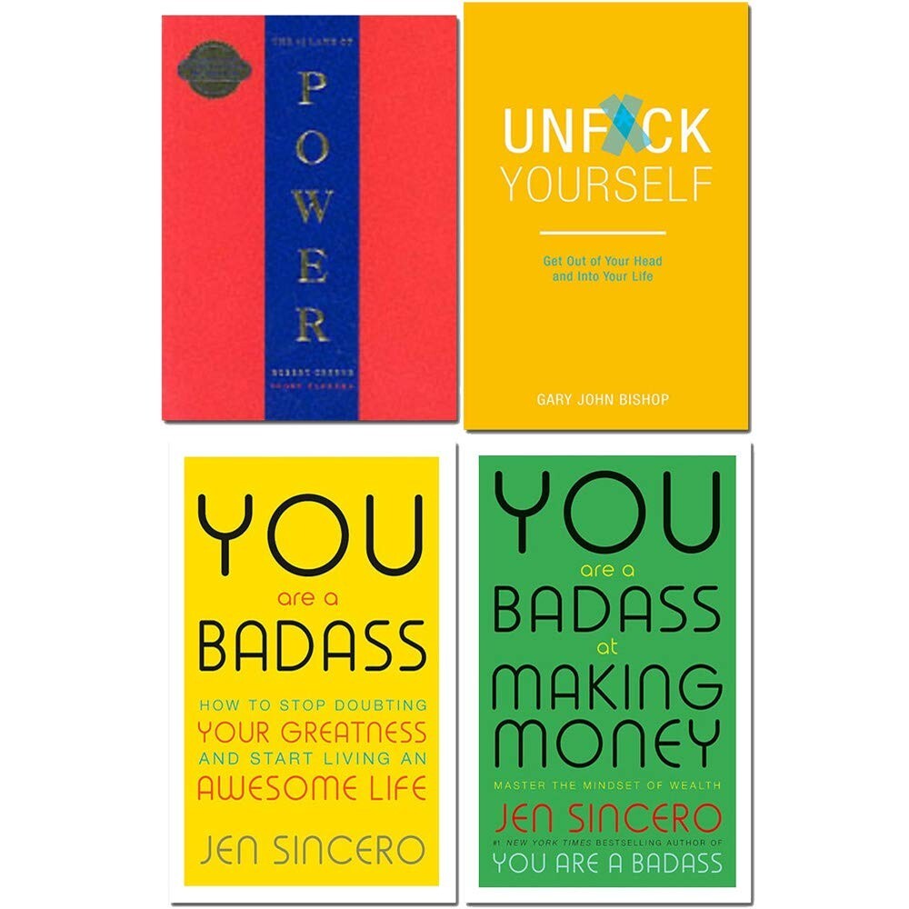 48 laws of power, unfck yourself, you are a badass ,at making money 4 books Set