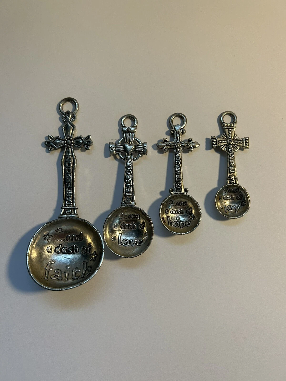 Vintage Ganz “Faith, Love, Hope And Joy” Measuring Spoons