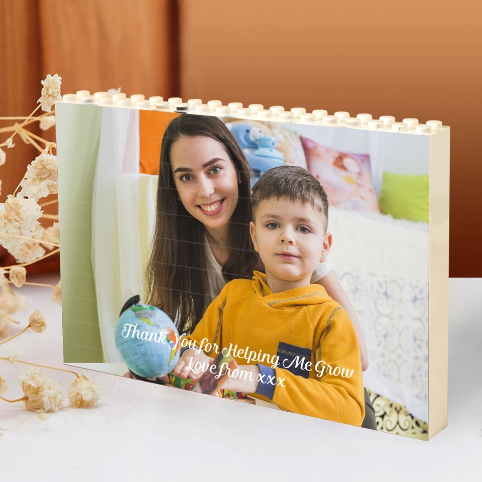 Personalised Photo Building Block Jigsaw Puzzle Add Your Photo & Text Gift Ideas - Image 4 of 4