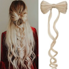 Synthetic Bow Bun Hair Clip Ponytail Updo Decor Thick Hairpiece DIY Styling Tool