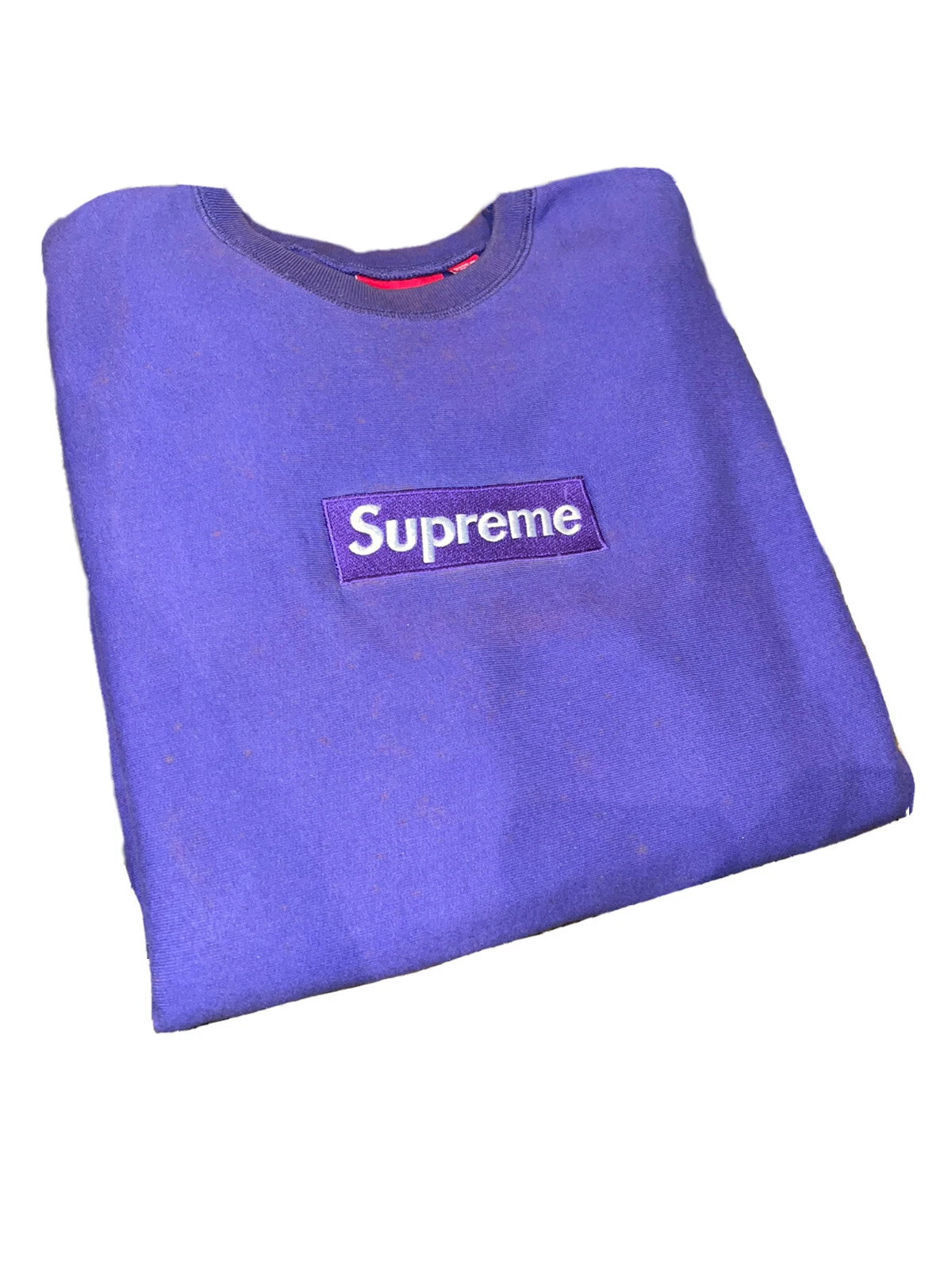 Boîte Supreme Purple On Purple 2006 logo Crewneck 100 % authentique !