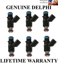 OEM Genuine Delphi Set of 6 Fuel Injectors For 2007-2009 Kia Sorento 3.8L, 3.3L
