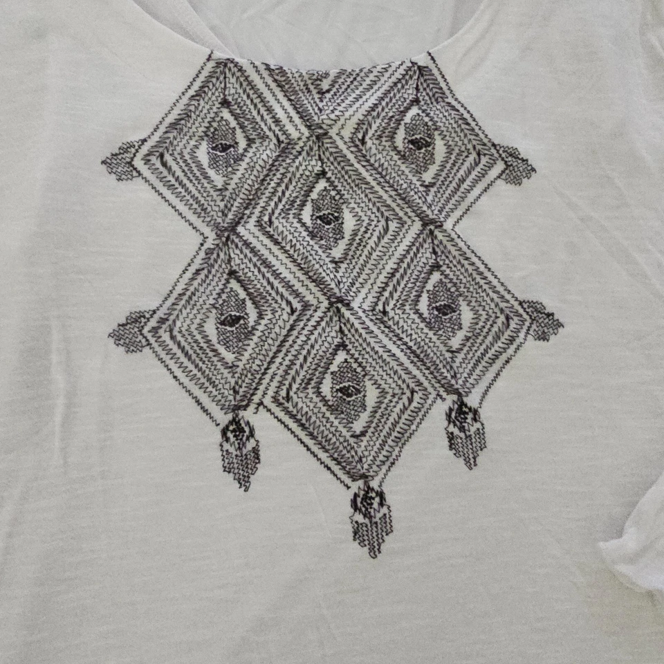 Top MiracleSuit para mujer XL blanco bordado ropa moldeadora manga larga playa informal Foto 2 de 4