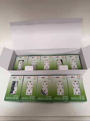 20A AMP GFCI Megha ON Safety Outlet Receptacle - UL Listed 10 Pack